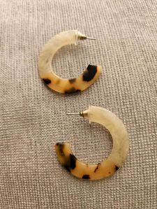 Leopard Print Half Hoop Earrings
