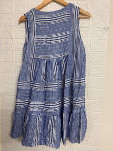 Blue Striped Sleeveless Top