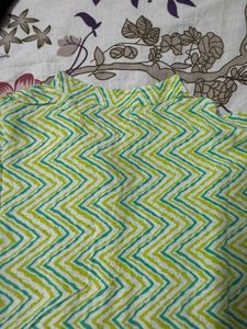 Green Cotton Short Kurti