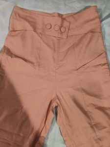 Chic Peach High-Waist Trousers