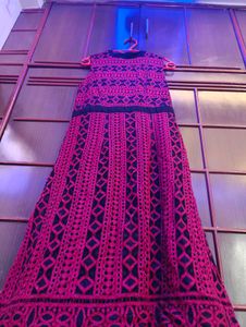 Pink &amp; Black Midi Dress
