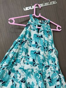 Abstract Print Halter Dress for L