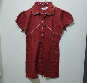 Sritika Rust Colour Tunic Top Kurti with pockets