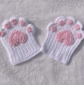 Cute Cat Paw Fingerless Gloves