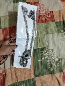 Silver Oxidized Necklace &amp; Earring Set