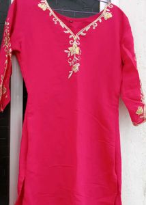 Elegant Rani Pink Kurta Set