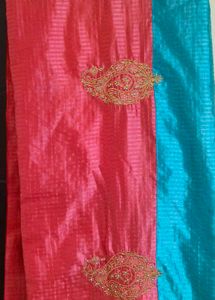 Blue Pink Combination Soft Silk Saree