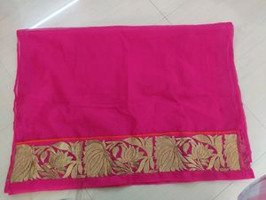 Gold Embroidery Pink Dupatta