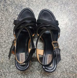 Black Platform Wedge Sandals