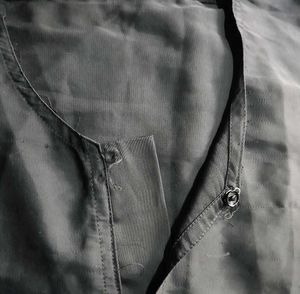 Black Nida Fabric Abaya with Golden Stones