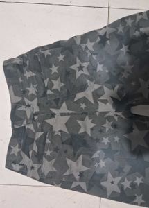 star design pintuck seam wide leg jean