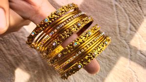 Metal. Bangles With Stone Work