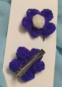 Crochet Flower Hair Clips - Set of 2