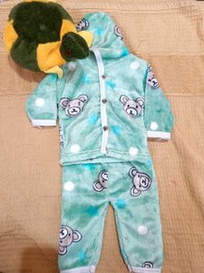 Bear Print Woolen Set