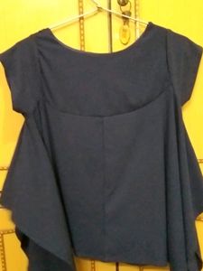 Beautiful Navy Blue Ponchu Style Top