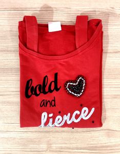 Red off shoulder full hand Top
