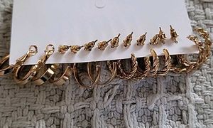 Gold Hoop Earring Set - 6 Pairs