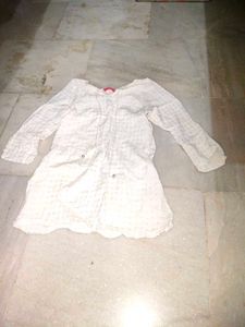 White Cotton Tunic with Tassels