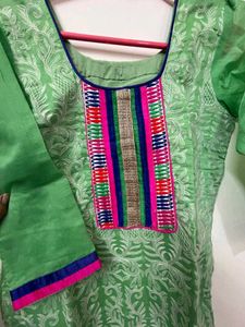 Green Embroidered Kurti