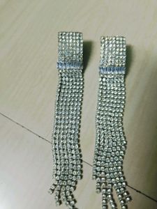 Sparkling Rhinestone Tassel Earrings