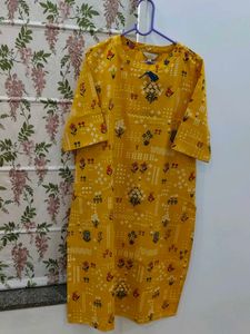Yellow Floral Print Kurta