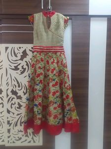 Heavy Wedding Floral Golden Dress