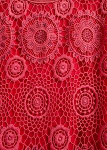 Red Crochet Sleeveless Tunic