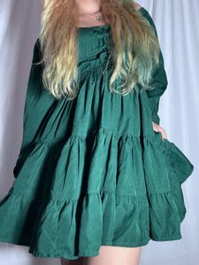 Emerald Green Tiered Mini Dress