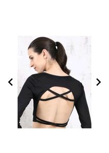 Black Long Sleeve Crop Top