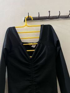 Black Ruched Mini Dress