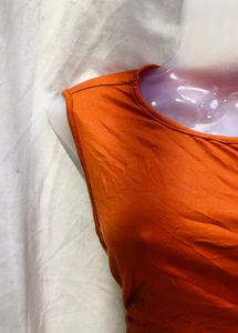 Orange Sleeveless Crop Top