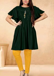 Green Short Rayon Tunic