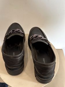 Black Designer Loafer Shoes For Women
