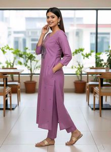 Elegant Purple Kurta Set
