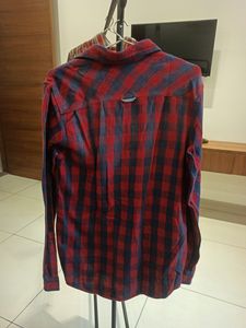 Jack  Jones Red And Blue Shirt , Long Sleev