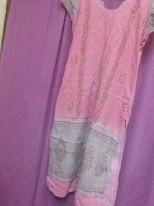 Pink Printed Kurta