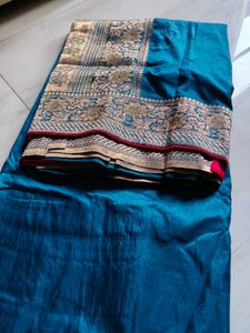 Teal Banarasi Saree