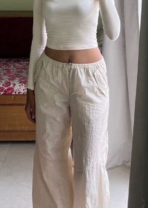 Light Beige Parachute Trousers