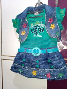 1-2 YrSea Green Midi With Jacket And Belt
