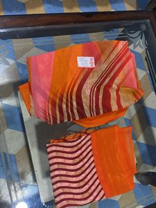 Synthetic sari with blouse material