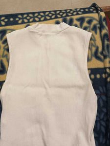 ZARA Women White Sleeveless Top