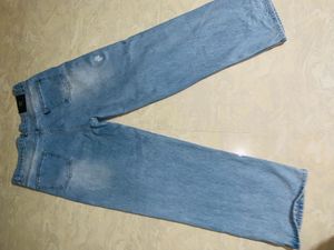 Distressed Wide Leg Jeans(patch work jeans)