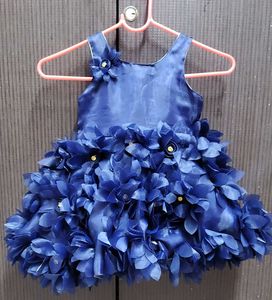 Blue Flower Girl Dress