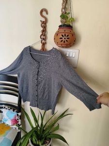 Grey sequence Cardigan