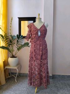 Elegant Lace Maxi Dress International Brand