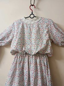 Floral Print Ruffle Dress