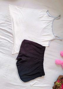 Cute Ribbed Cami  &amp; Shorts Set