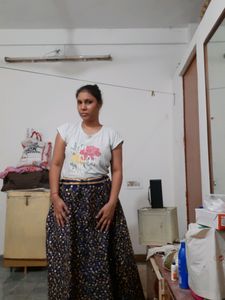 Navy Blue Self Stitched Heavy Lahenga