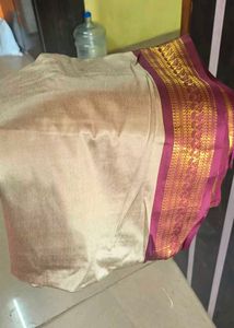 Elegant Silk Saree with Gold Details