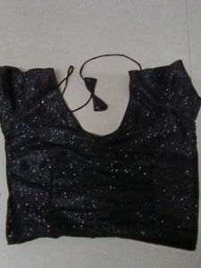 Black Colour Shinny Blouse Festive Wear